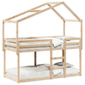 Bunk bed frame without mattress solid pine wood 90x190 cm