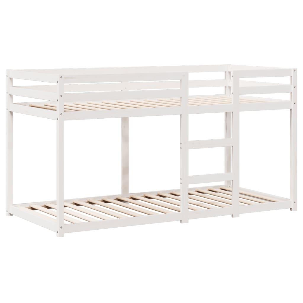 Stapelbed met dak massief grenenhout wit 90x190 cm