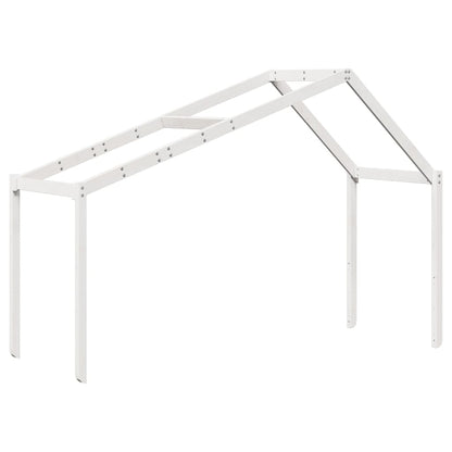 Hoogslaper met dak massief grenenhout wit 90x200 cm