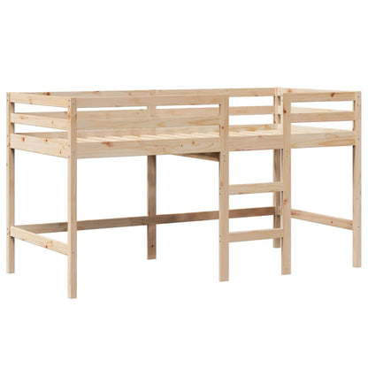Halfhoogslaper met ladder en bedhuis grenenhout 90x190 cm