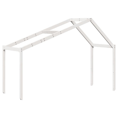 Halfhoogslaper met ladder en bedhuis grenenhout wit 90x190 cm