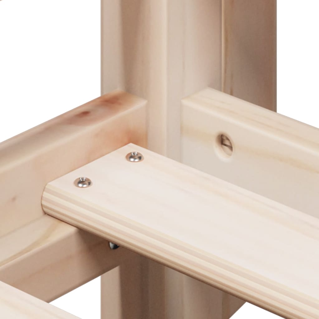 Halfhoogslaper met ladder en bedhuis grenenhout 80x200 cm