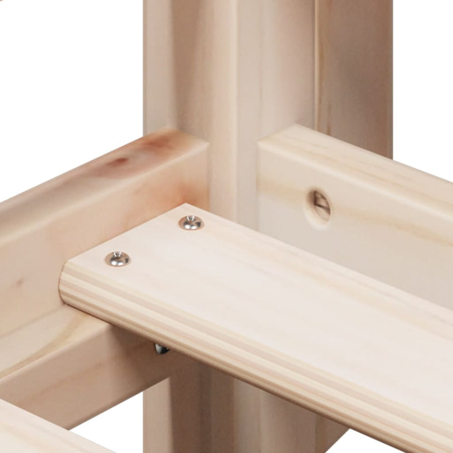 Halfhoogslaper met ladder en bedhuis grenenhout 80x200 cm