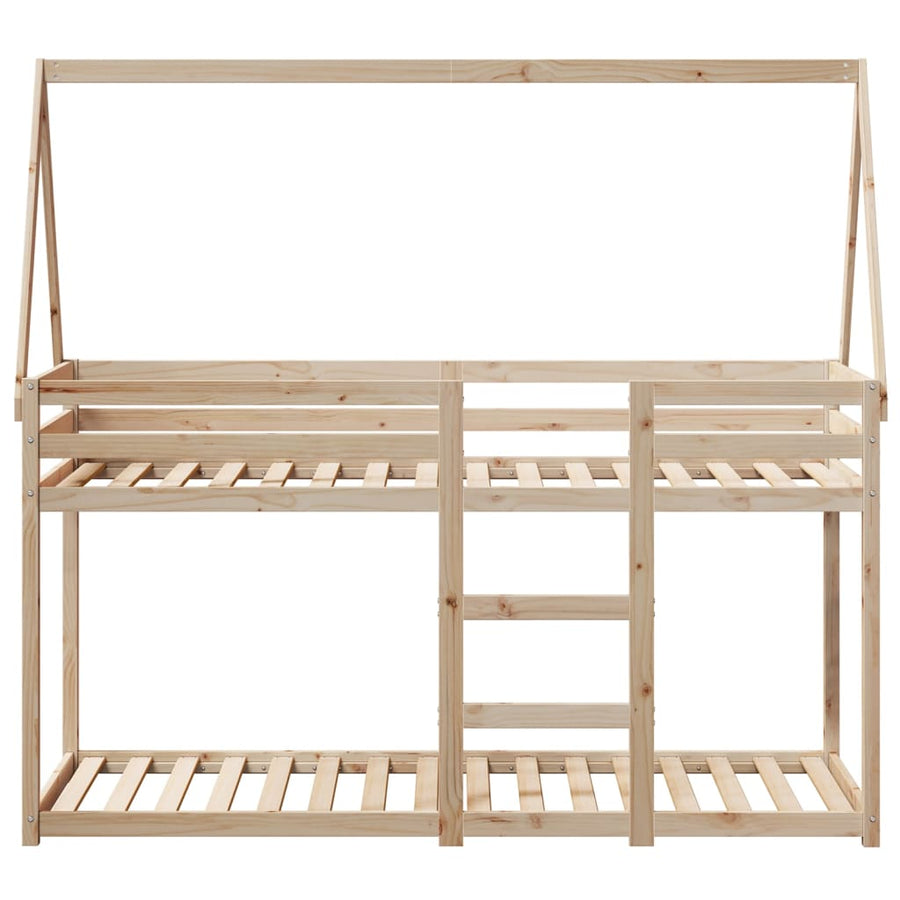 Stapelbed met dak massief grenenhout 80x200 cm