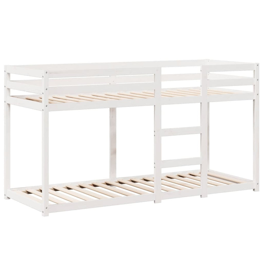 Stapelbed Met Bedhuis Massief Grenenhout 80 x 200 cm Wit