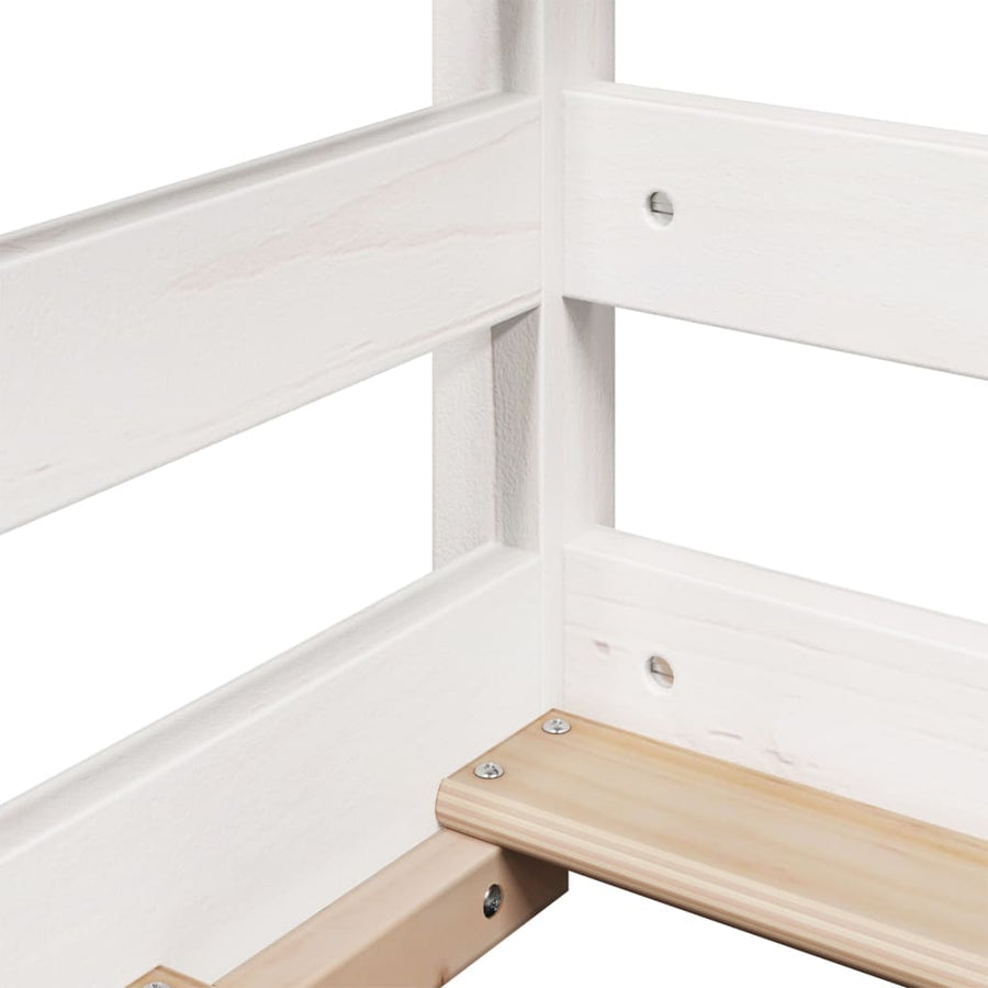 Stapelbed Met Bedhuis Massief Grenenhout 80 x 200 cm Wit