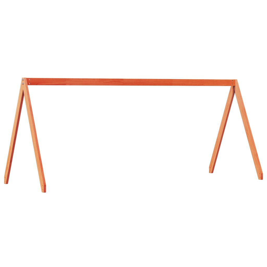 Stapelbed met dak massief grenenhout wasbruin 80x200 cm