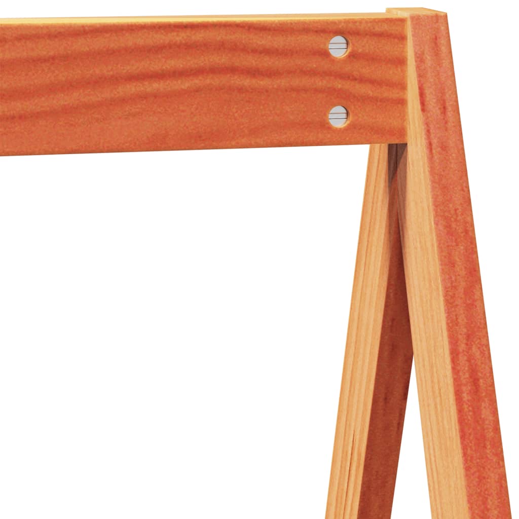 Stapelbed met dak massief grenenhout wasbruin 80x200 cm