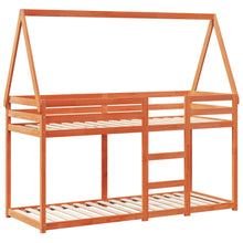 Stapelbed met dak massief grenenhout wasbruin 90x190 cm