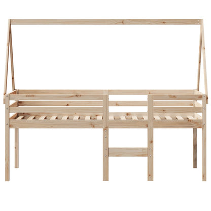 Hoogslaper met bedhuis massief grenenhout 80x200 cm