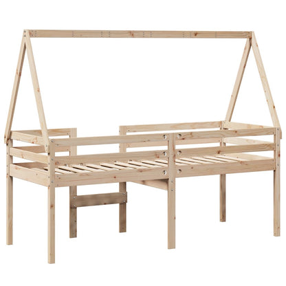 Hoogslaper met bedhuis massief grenenhout 80x200 cm