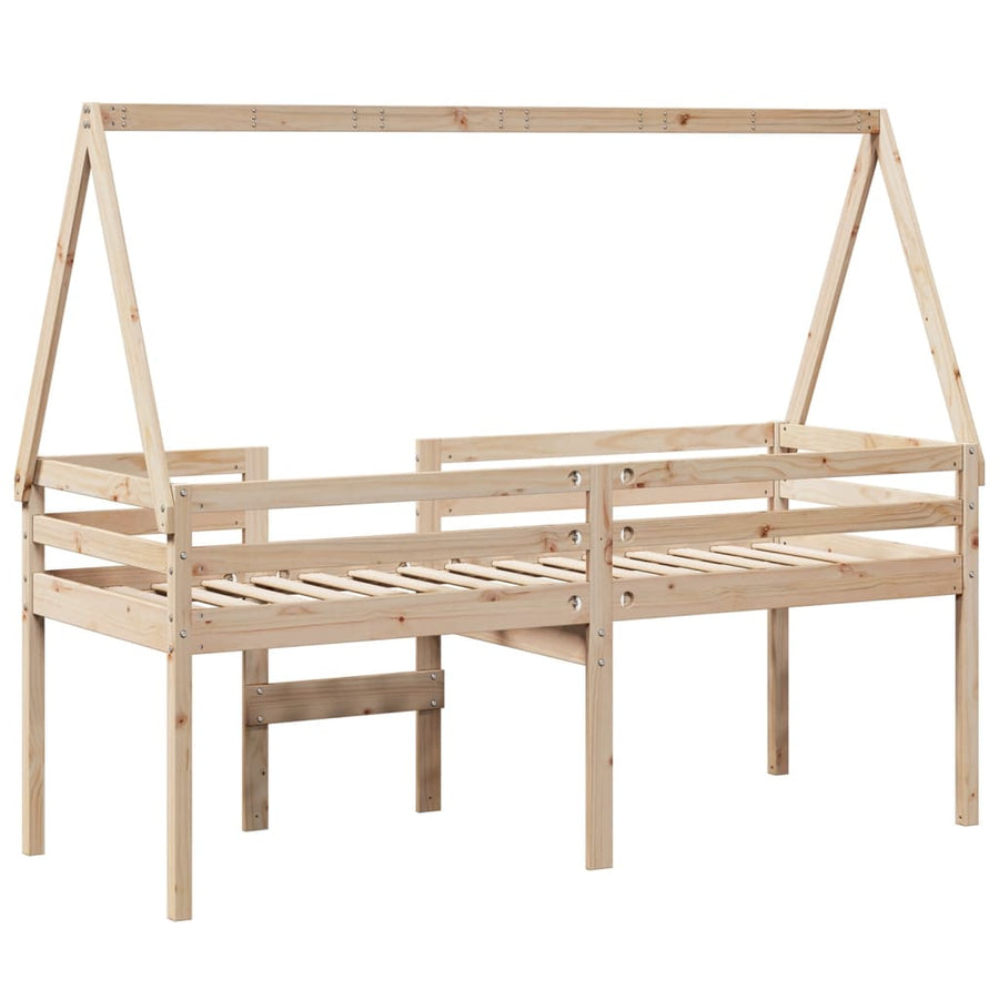 Hoogslaper met bedhuis massief grenenhout 80x200 cm