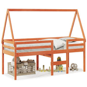 Hoogslaper bedhuis 80x200 cm massief grenenhout wasbruin