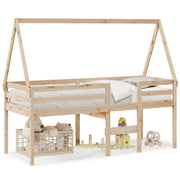 Hoogslaper met dak 75x190 cm massief grenenhout