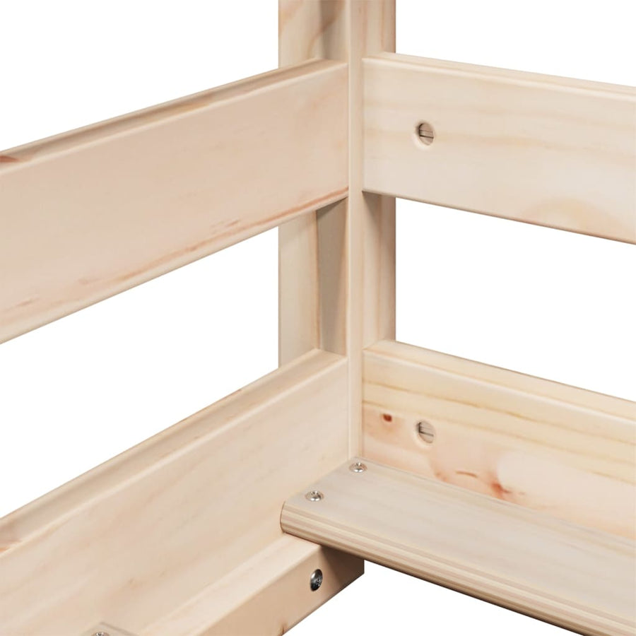 Halfhoogslaper Met Ladder En Bedhuis Grenenhout 80 x 200 cm Naturel