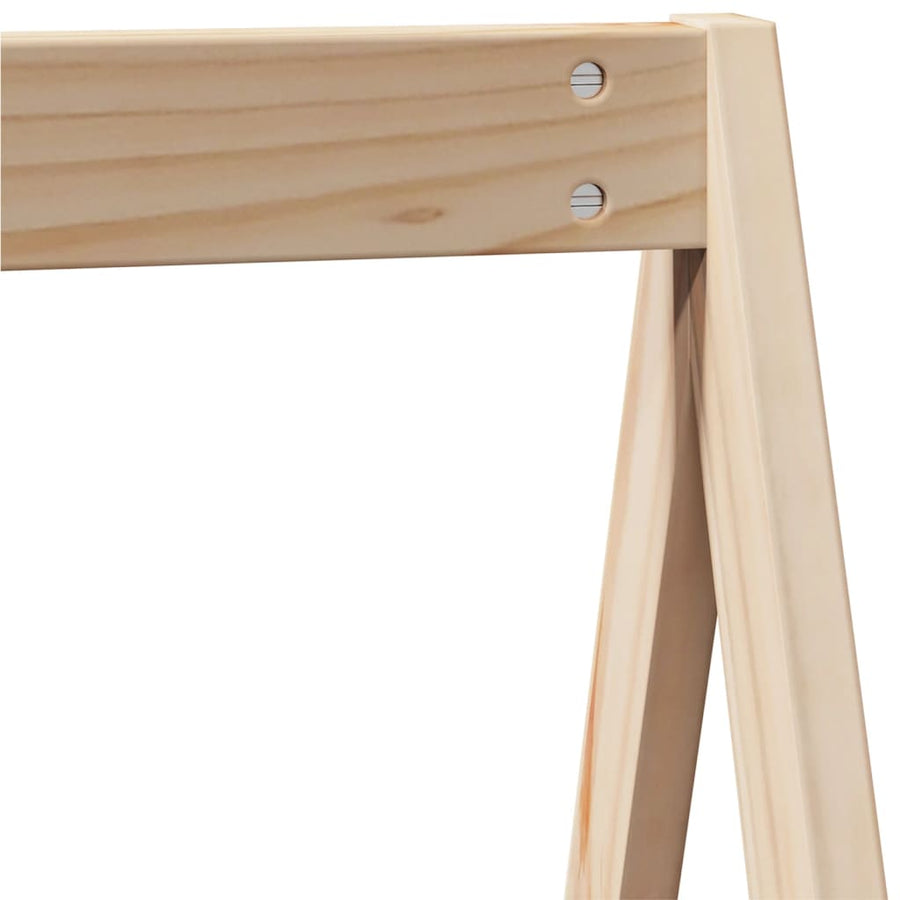 Halfhoogslaper Met Ladder En Bedhuis Grenenhout 80 x 200 cm Naturel