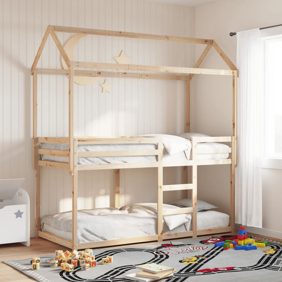 Kinderbedhuis massief grenenhout 90x200 cm