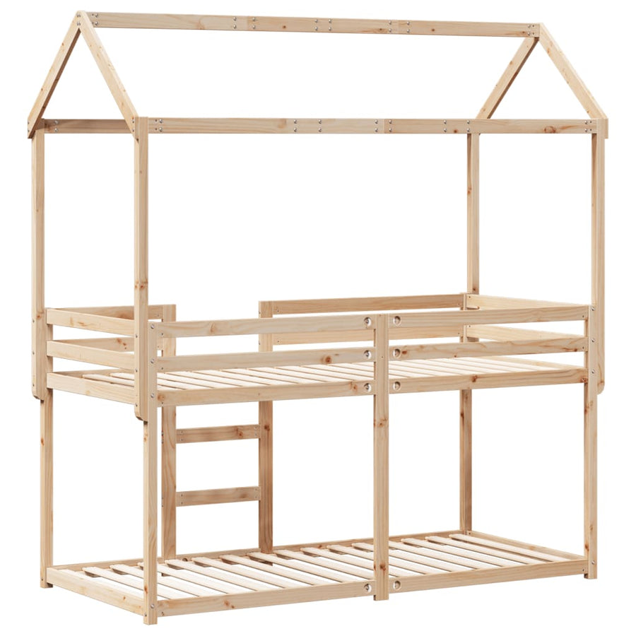 Kinderbedhuis massief grenenhout 90x200 cm
