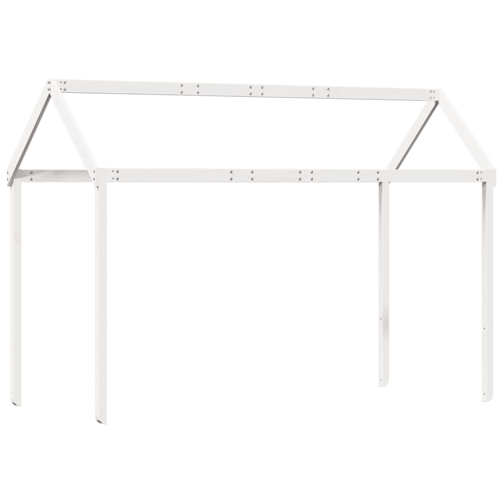 Stapelbed met dak massief grenenhout wit 90x200 cm