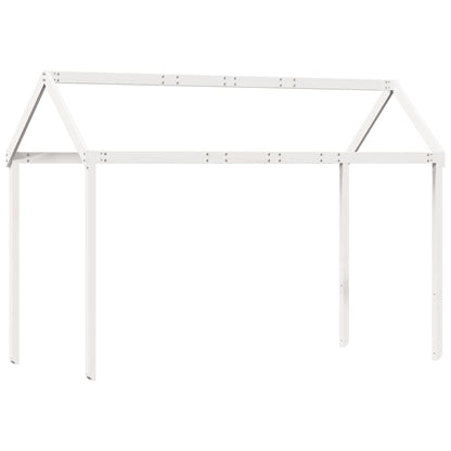 Stapelbed met dak massief grenenhout wit 90x200 cm