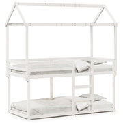 Stapelbed huisbed 90x200 cm massief grenenhout wit