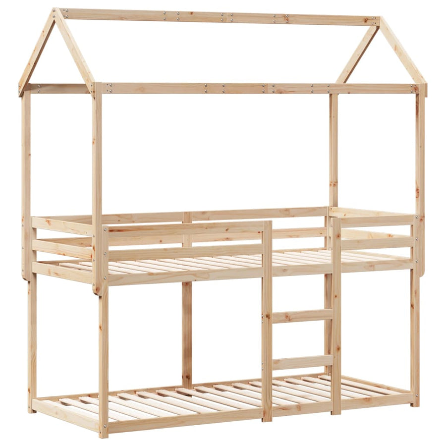 Kinderbedhuis massief grenenhout 90x200 cm