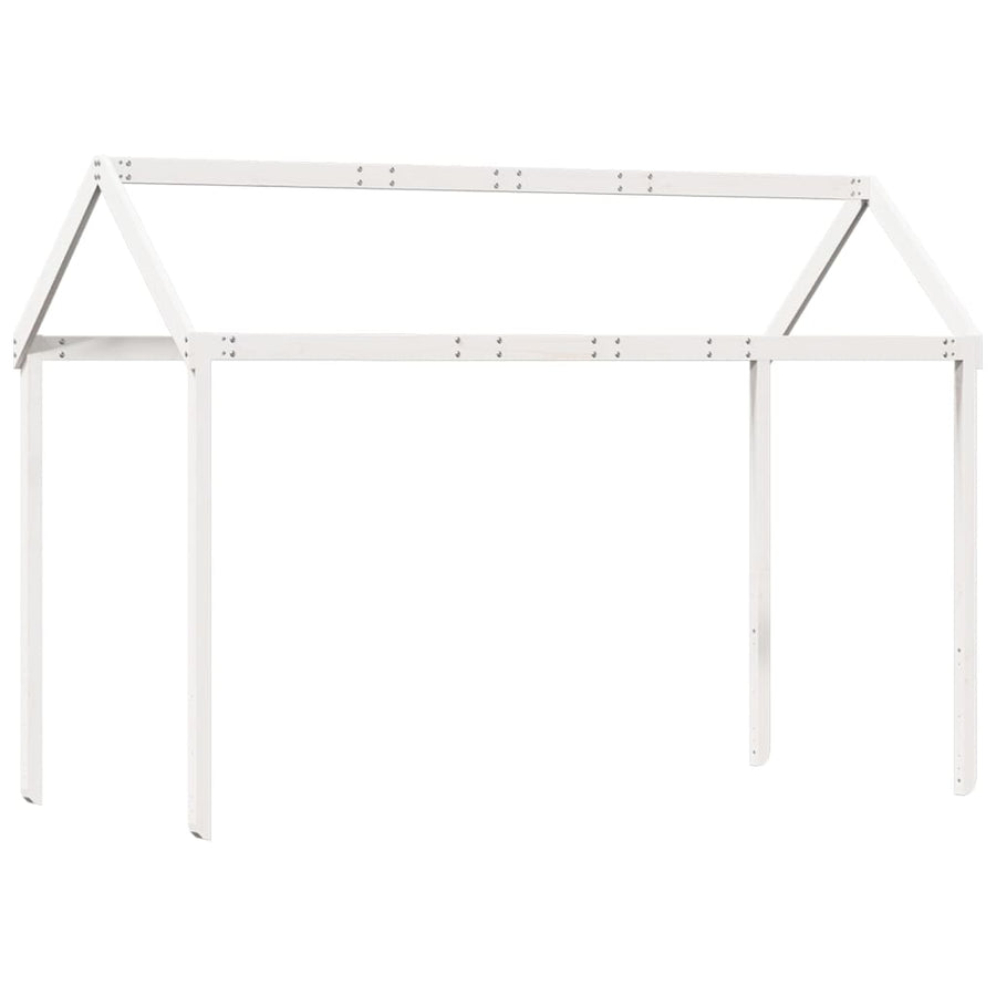 Stapelbed met bedhuis massief grenenhout wit 80x200 cm