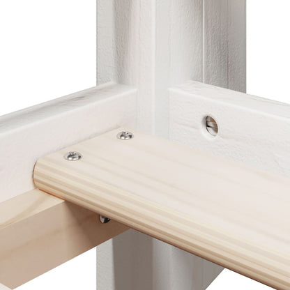 Stapelbed met bedhuis massief grenenhout wit 80x200 cm