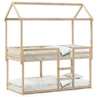 Bunk bed frame without mattress solid pine wood 90x190 cm