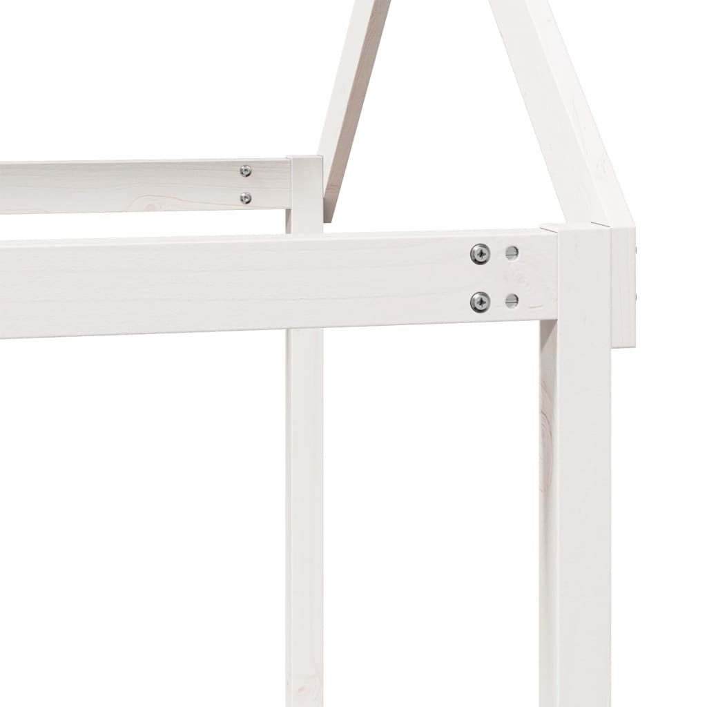 Stapelbed met dak massief grenenhout wit 90x190 cm