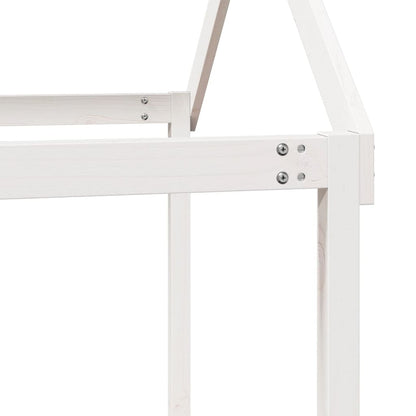 Stapelbed met dak massief grenenhout wit 90x190 cm