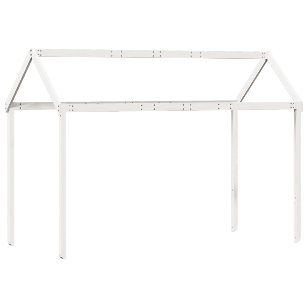 Hoogslaper met dak massief grenenhout wit 90x200 cm