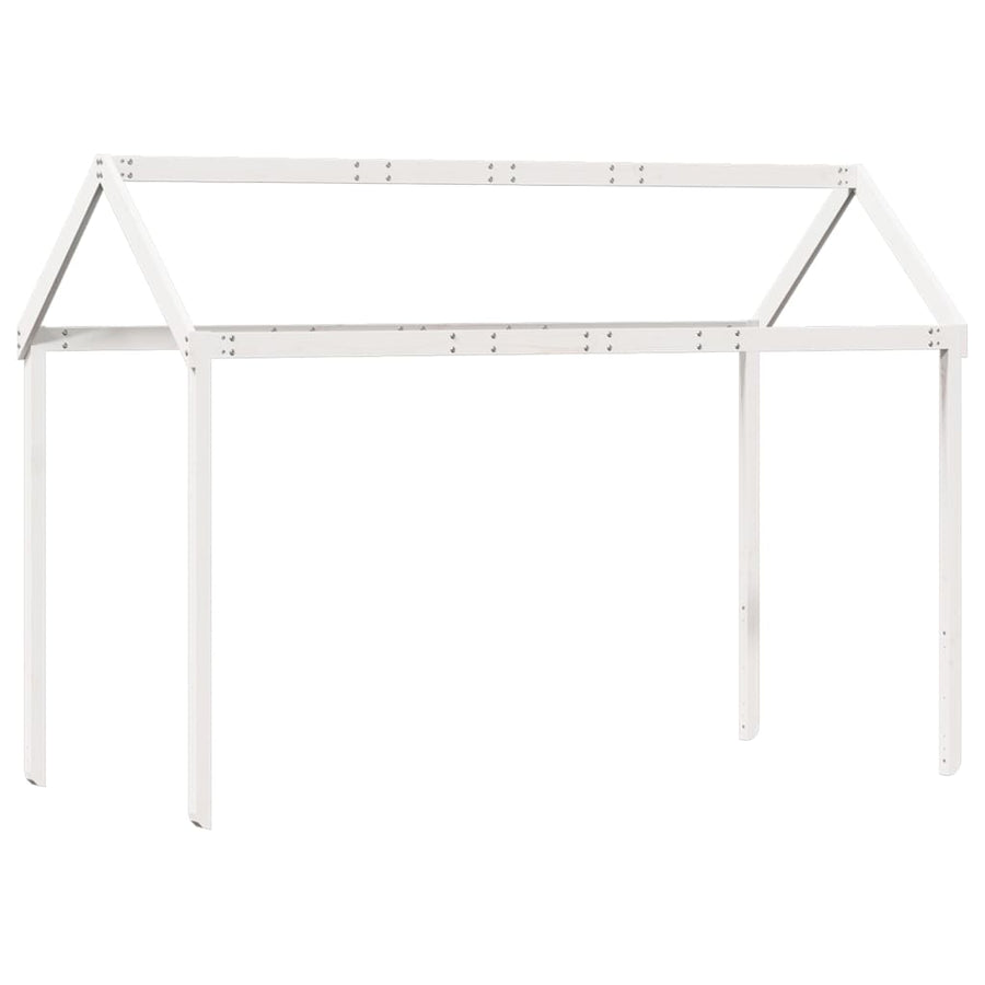 Hoogslaper met dak massief grenenhout wit 90x200 cm