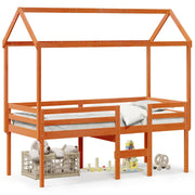 Hoogslaper bedhuis massief grenenhout wasbruin 80x200 cm