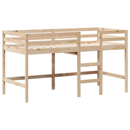 Halfhoogslaper met ladder en bedhuis grenenhout 90x190 cm