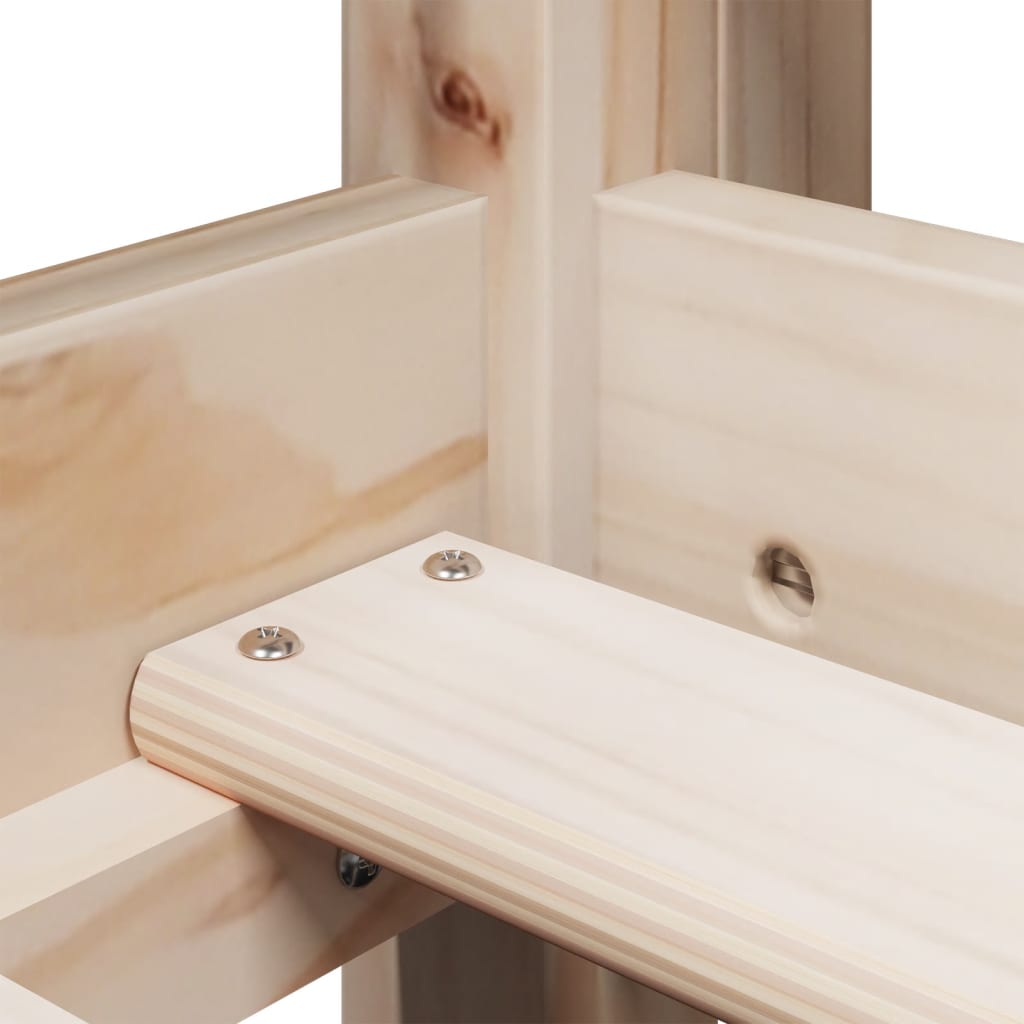 Halfhoogslaper met ladder en bedhuis grenenhout 90x190 cm