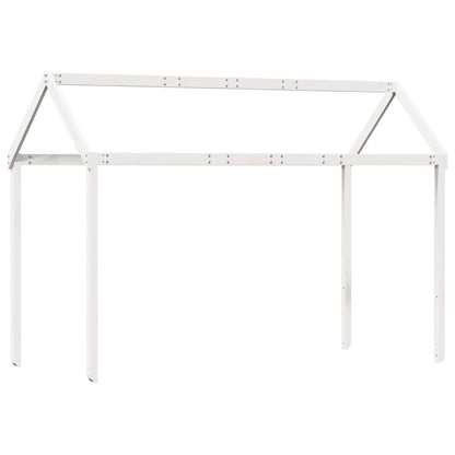 Halfhoogslaper met ladder en bedhuis grenenhout wit 90x190 cm