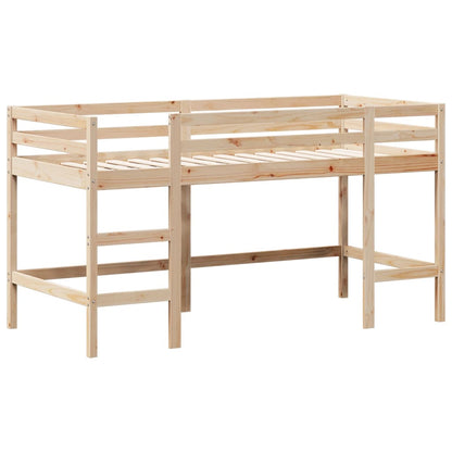 Halfhoogslaper met ladder en bedhuis grenenhout 90x190 cm