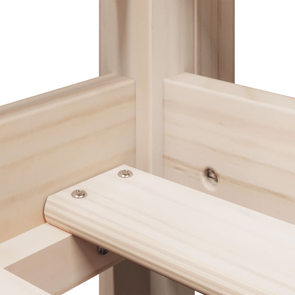 Halfhoogslaper met ladder en bedhuis grenenhout 90x190 cm