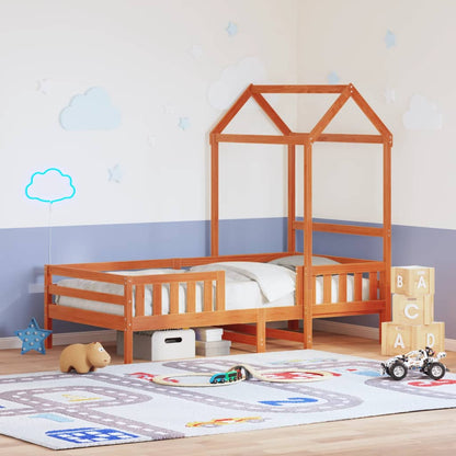 Bedframe met huisje massief grenenhout wasbruin 90x200 cm