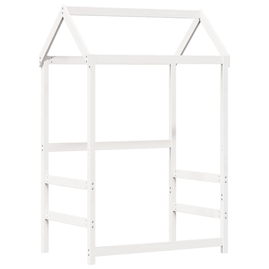 Bedframe met huisje massief grenenhout wit 80x200 cm