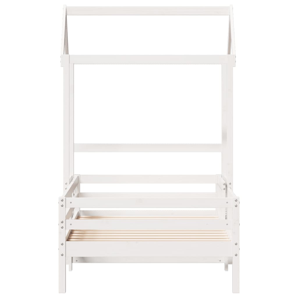 Bedframe met huisje massief grenenhout wit 80x200 cm