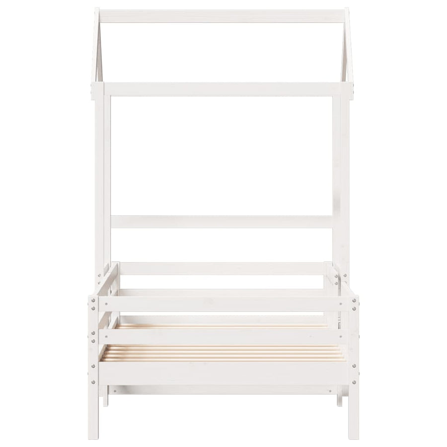 Bedframe met huisje massief grenenhout wit 80x200 cm