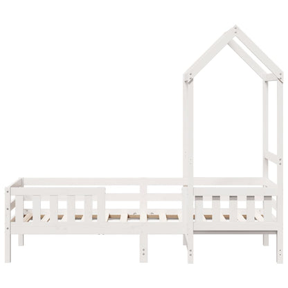 Bedframe met huisje massief grenenhout wit 80x200 cm