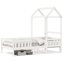 Bedframe met huisje massief grenenhout wit 80x200 cm