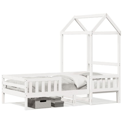 Bedframe met huisje massief grenenhout wit 80x200 cm