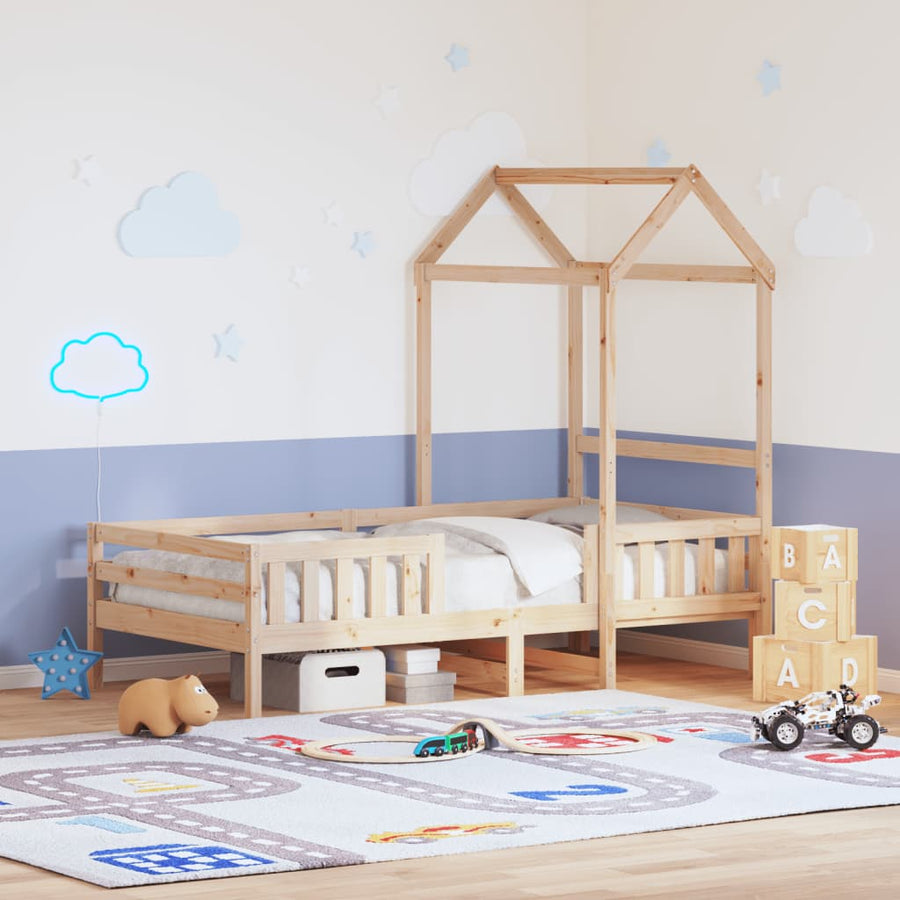 Bedframe met huisje massief grenenhout 75x190 cm
