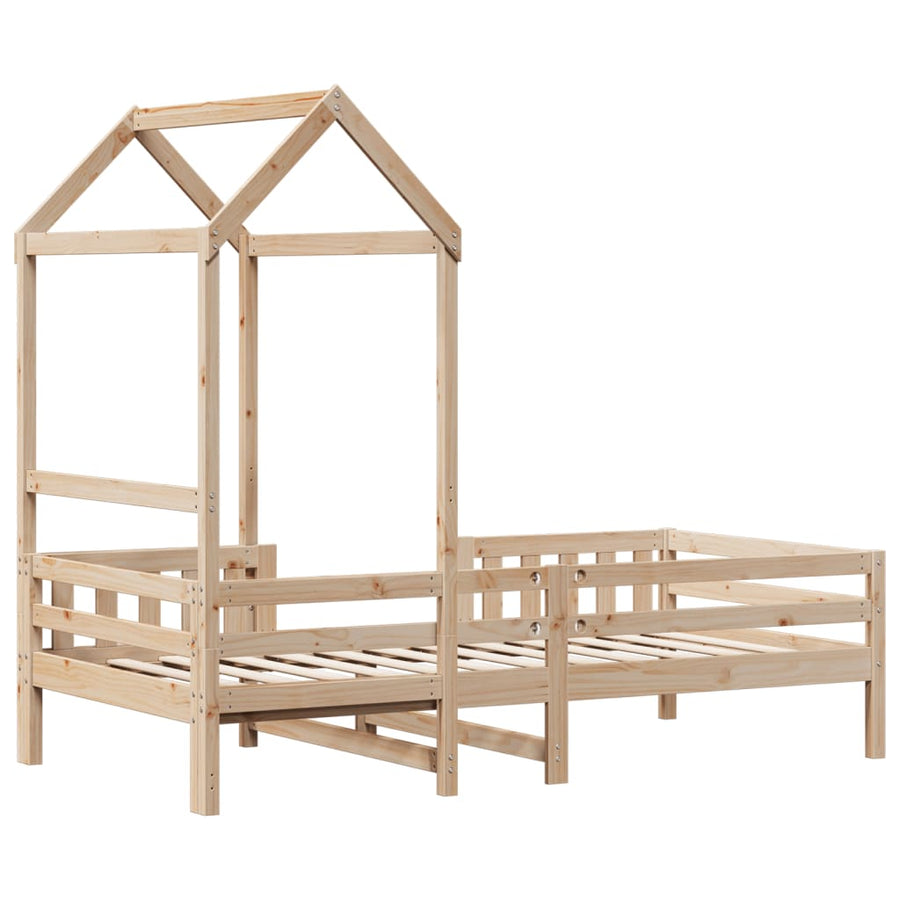 Bedframe met huisje massief grenenhout 75x190 cm