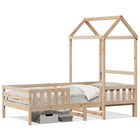 House bed frame solid pine wood 75x190 cm