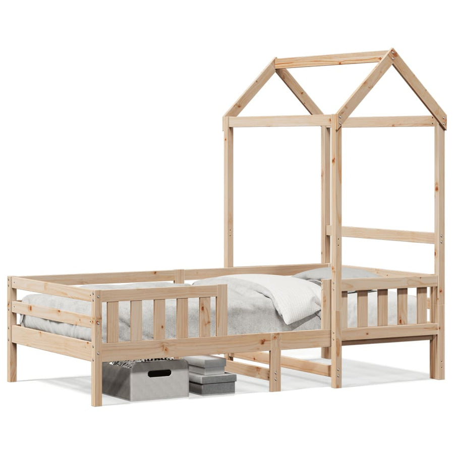 Bedframe met huisje massief grenenhout 75x190 cm